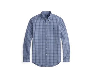 Angerautes Custom-Fit Oxfordhemd L Blue