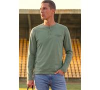 Angerautes Henleyshirt mit Printdetail