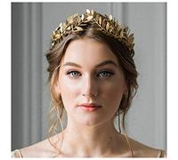 Anglacesmade Brautschmuck, Blatt- / Weinrebe-Stirnband, golden, Diadem, für Hochzeit, Abschlussball Festival, Haarschmuck für Frauen und Mädchen
