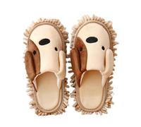Angoily 1 Paar Cartoon Hund Mopp Hausschuhe Mikrofaser Reinigen Abstauben Hausschuhe Abnehmbare Wischen Abstauben Schuhe Slipper für Office Home Zimmer