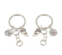 Angoily 1 Paar Kreative Silberne Schlüsselanhänger aus Zinklegierung mit Schlüsselringen zum Organisieren und Aufhängen Geschenk für Handtaschen und Schultertaschen