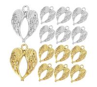Angoily 100 Stück Charms Zur Schmuckherstellung Metallanhänger Flügel Zum Basteln Flügel Bastel Charms Engelsflügel Einzelne Metallflügel Anhänger