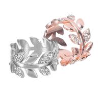 Angoily 2 Stück Damen Schalring aus Metall mit Blattmotiv Runde Halstuchringe in Roségold und Silber Dekorative Schalklammern für Seidenschals Vielseitiger Schalhalterclip für Pullover