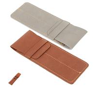 Angoily 2 Stück Etui Fall Beutel Füller Brunnen Inhaber Schreibwaren Für Schutz Ärmel Süße Federtasche Kugelschreibertasche Zwei Stifthülsen Füllfederhaltertasche Stifttaschen Leder