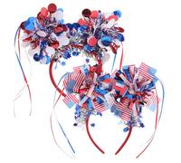 Angoily 2 Stück -pack Patriotische Haarbänder mit Amerikanischer Flagge Leichtes Gewebe Vielseitig Einsetzbar für Partys Am 4 Juli und Memorial Day Rot Weiß Blaues Design für Frauen und