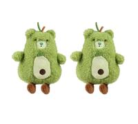 Angoily 2 Stück-pack Plüsch Schlüsselanhänger Avocadobär 15cm Weicher Rucksackanhänger aus Stoff Cartoon Anhänger für Tasche und Schlüssel Dekorativ und Leicht