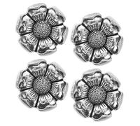 Angoily 4 Stück Blumenförmige Manschettenknöpfe aus Legierung für Hemd | Vintage Stil, Silberfarben, Dekorative Kasten Enthalten, für Formelle und Berufliche Kleidung