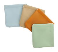 Angoily 4 Stück Mini Kosmetiktaschen aus Kunstleder mit Selbstschließendem Verschluss Tragbare Kleine Make up täschchen für Lippenstift Reise Organizer in Vier Farben Himmelblau Hellgrün