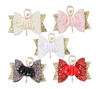 Angoily 5 Stück Glitzernde Haarnadeln Ballettmädchen Design Klein Modische Haarspangen für Mädchen Haarschmuck mit Strassaccessoires für Alltag und Geschenk
