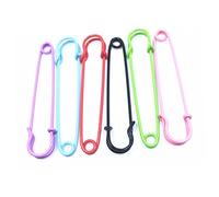 Angoily 6 Stück Extra Große Sicherheitsnadeln Stahl Bunte Pins für Decken Strickjacken Kilts Basteln Robuste Broschennadeln für Schwere Stoffe Wie Wolle Leder Canvas