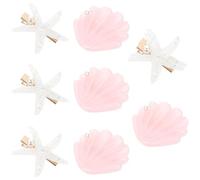 Angoily 8 Stück-pack Haarklammern mit Perlen und Muscheldesign Haarspangen aus Kunststoff für Damen Elegantes Haaraccessoire für Alltag und Party Vielseitig Einsetzbar