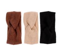 Angoily Elastisches Winter Stirnband 3 Stück pack Breite Dicke Baumwoll Stirnbänder with Rutschfester Funktion Warmes Kopfband für Damen für Kalte Jahreszeit
