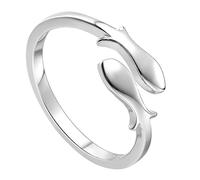 Angoily Modischer Offener Fingerring aus Kupfer in Silber Verstellbar mit Einzigartigem Design für Party und Bar Eleganter und Kreativer Damenring