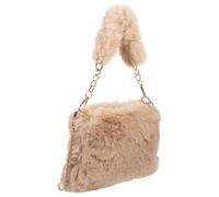 Angoily Plüsch Umhängetasche Damen Große Kapazität Modische Schultertasche mit Kettenriemen und Stilvollem Griff für Party und Reisen Zufälliger Stil