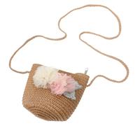 Angoily Strohgeflochtene Handtasche für Mädchen mit Dekorativem Design und Leichtem Gewicht Robuste Schultertasche für Strandparty und Outdoor Picknick