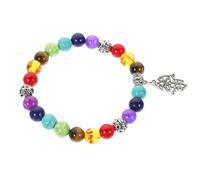 Angoily Zartes Chakra Armband aus Stein und Legierung Buntes Wickelarmband für Damen Verstellbar für Reisen und Offizielle Anlässe