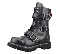 Angry Itch - 10-Loch 3-Buckle Stiefel - Leder Schwarz - Größe 44