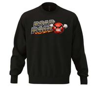 Angry Red Face with Road Text Unisex Oversize Cotton Blend Heavyweight Sweatshirt Black, Schwarz , XXL Plus