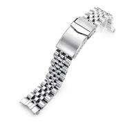 Angus-J Louis Uhrenarmband aus 316L-Edelstahl für Seiko Cocktail SSA345, V-Verschluss, 20 mm, edelstahl, Large, Armband