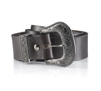 Angus Stoke Westerngürtel Jayden aus echtem Büffelleder - Handgefertigter Cowboy Ledergürtel für Damen und Herren - Vintage Gürtel mit Metallschnalle (dunkelbraun, Bundweite 100 (50-52))