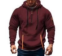 Angxiwan Arbeitspullover Herren Kapuzenpullover Herren Kapuzenjacke Male Rundhals Hoodie Einfarbiger Langarm Shirt Kapuze Baumwolle Bequem Fit Kapuzenshirt Oversized Hoodie Herren