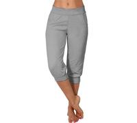 Angxiwan Damen Hosen Sommer 7/8 Elegant Stoffhose Bequem Yogahose Bequem Trachtenhose mit Bedruckt Hosen Gym Trainingshose Baggy Strumpfhosen Strandhose Damen Große Größen