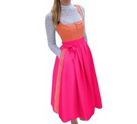 Angxiwan Dirndl gelb,Trachtenkleid Dirndlkleid Trachtenmode Midi Bayerisches Dirndl Kleid für Damen Lang Wiesn Outfit Elegant Retro Kleider Festlich für Bierfest Oktoberfest