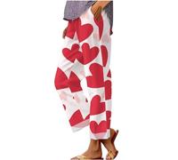 Angxiwan Hosen Damen Elegant Stoffhose Leichtem Strumpfhosen Stilvolle Jogginghose mit Bedruckt Outdoorhose Locker Trainingshose Hawaii Sporthose Lange Strandhose Damen