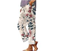 Angxiwan Hosen Damen Elegant Stoffhose Leichtem Strumpfhosen Stilvolle Jogginghose mit Bedruckt Outdoorhose Locker Trainingshose Hawaii Sporthose Lange Strandhose Damen