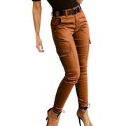 Angxiwan Jeans Damen High Waist Boyfriend Stil Denim Weites Bein Freizeithose Mode Hüftjeans Schnitt Straight-Fit Trachtenjeans Große Größen Trachtenjeans