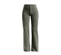 Angxiwan Jeanshose Damen Stretch Boyfriend Stil Denim Straight Leg Hosen Mode Jeansoptik Slim Fit Trachtenjeans Übergröße Schlagjeans
