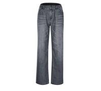 Angxiwan Jeanshose Damen Stretch Boyfriend Stil Denim Straight Leg Hosen Stilvolle Hüftjeans Skinny Fit Momjeans Große Größen Trachtenjeans