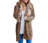 Angxiwan kapuzenjacke damen braun Winterjacken Winterparka Warm Langer Jacket Down Parka Fleecejacke Gepolsterte Modischer übergangsjacke Damenjacke Plüschjacke wintermantel damen lang warm gefüttert