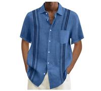 Angxiwan Kurzarmhemd Herren Slim Fit Hawaiihemd Freizeit Sommerhemd Hawaii Hemd Bedruckt Strandhemd mit Button Freizeithemd Poloshirts für Männer Beach Urlaub Hemden Angebote Tages blitzangebote