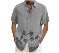 Angxiwan Kurzarmhemd Herren Slim Fit Hawaiihemd Freizeit Sommerhemd Hawaii Hemd Bedruckt Strandhemd mit Button Freizeithemd Poloshirts für Männer Beach Urlaub Hemden retourenkauf Angebote