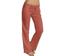 Angxiwan Leinenhose Damen Weite Lose Hose Elastischer Freizeithose Leinen Sommerhose Musselin Leinen Hosen Einfarbig Stoffhose Casual Outdoorhose Strandhose 5 Euro Artikel