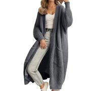 Angxiwan Strickjacke weiß Damen Strickjacke Lang Oversize Grobstrickjacke Herbst Dicker Strickjacken Grobstrick Strickcardigan Offene Strickmantel Flauschiger Damenstrickjacke Sweatshirts für Damen
