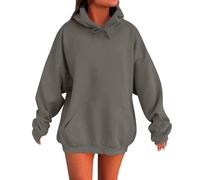 Angxiwan Zip Hoodie Damen Hoodie Sweatjacke Lang Felicious Kapuzenjacke Oversized LäSsig Kapuzenpullover Zip Winter Fleecepullover Outdoor Jacken Sweat MäNtel Sweatshirtjacke Damen