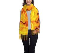 ANGYANG Warmer Schal, Feuer und Flammen, großer, weicher Kaschmir-Schal für Damen, leichte Stola, 192 x 75 cm