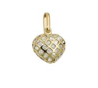 Anhänger 11x12mm Herz gefüllt mit kleinen Zirkonias 9Kt GOLD