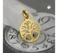 Anhänger 12mm Baum des Lebens 9Kt GOLD