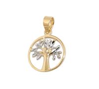 Anhänger 12mm Baum des Lebens bicolor 9Kt GOLD