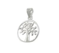 Anhänger 12mm Baum des Lebens glänzend Silber 925