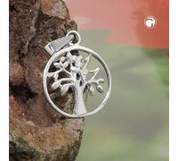 Anhänger 12mm Baum des Lebens glänzend Silber 925