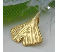 Anhänger 12mm Ginkgoblatt glänzend 9Kt GOLD