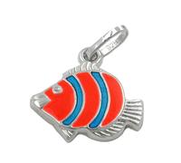 Anhänger 12x12mm Clownfisch orange blau Silber 925