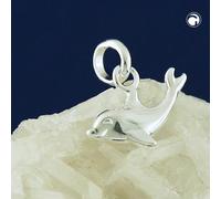 Anhänger 12x7mm Delfin glänzend Silber 925