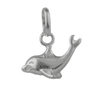Anhänger 12x7mm Delfin glänzend Silber 925