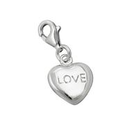 Anhänger 13x11mm Charm Herz LOVE glänzend rhodiniert Silber 925