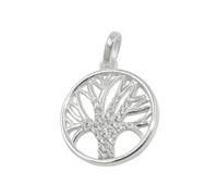 Anhänger 15mm Baum des Lebens mit Zirkonias Silber 925